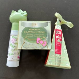 Pixi Hello Kitty hydrating mist, anywhere patches, lip tone